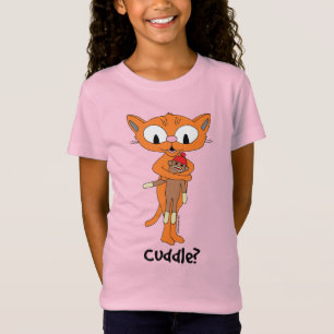 kuscheln? Niedliche Orange Cartoon Katze mit Socke T-Shirt