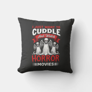 Kuscheln und Horrorfilme schauen Skelett Halloween Kissen