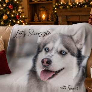 Kuschelndes Haustier-Foto Weihnachtsgeschenk Fleecedecke