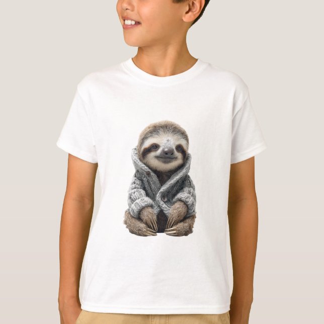 Kuschelpullover Faultier Kinder T-Shirt (Vorderseite)