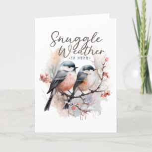 Kuschelwetter, Süße Vögel, Winterliche Weihnachtsf Feiertagskarte