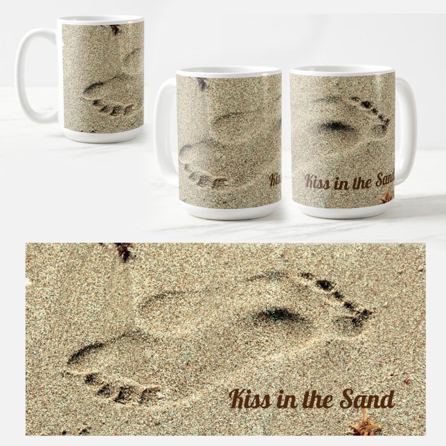 Kuss am Sandstrand Kaffeetasse (Von Creator hochgeladen)