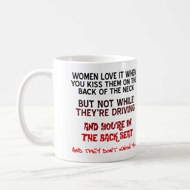 Kuss auf den Nacken, der Funny Mug Tasse (Links)