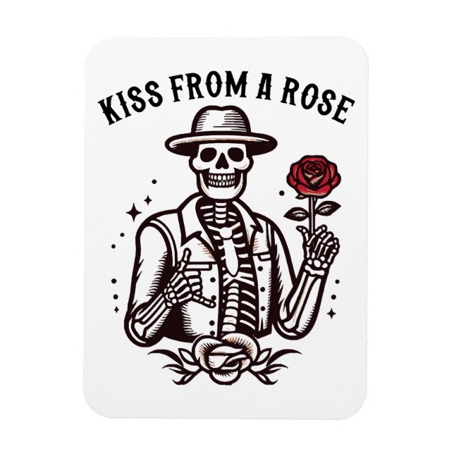Kuss aus einer Rose Magnet (Vertikal)