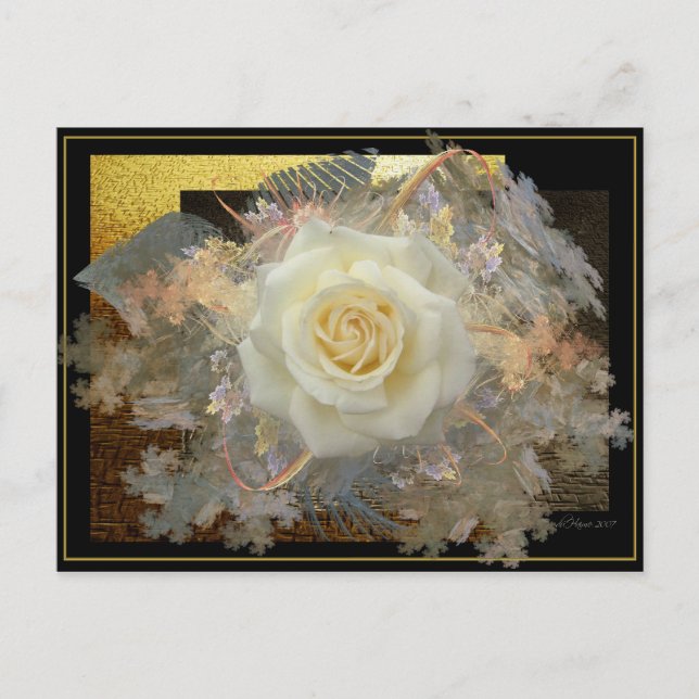 Kuss aus einer Rose Postkarte (Vorderseite)