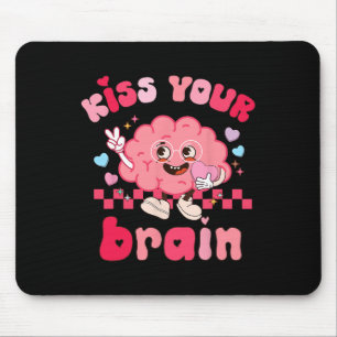 Küss dein Gehirn Retro Valentinstag Valentine-Tee Mousepad