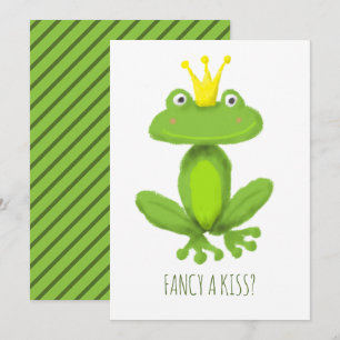 Küss den Froschprinzen Cartoon Valentinstag Feiertagskarte