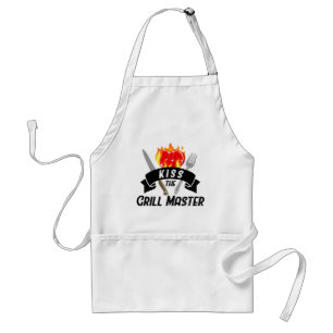 Küss den Grillmeister Flaming Heart Steak BBQ Schürze