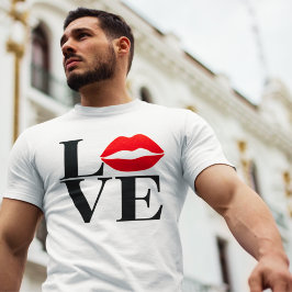 Kuss der Liebe Rote Lippen Freund Freund Moderner T-Shirt