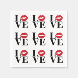 Kuss der Liebe Zeitgenössische rote Lippen Papier Serviette
