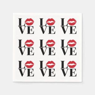 Kuss der Liebe Zeitgenössische rote Lippen Papier Serviette
