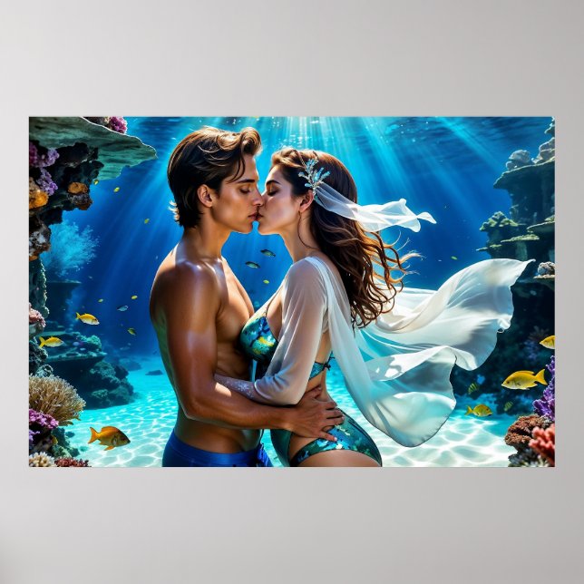 Kuss der Unterwasserliebenden Poster (Vorne)