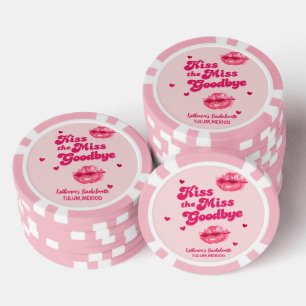 Küss die Braut auf Wiedersehen Junggesellinnenabsc Pokerchips