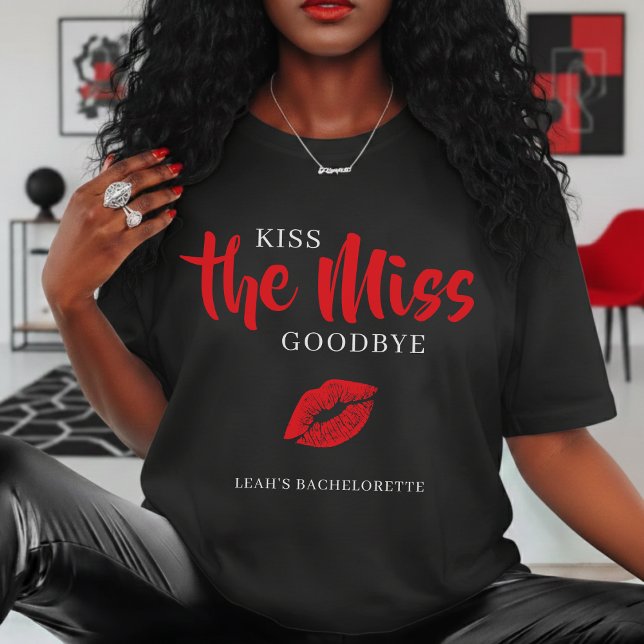 Küss die Miss Goodbye Junggesellinnen-Abschiedspar T-Shirt (Von Creator hochgeladen)