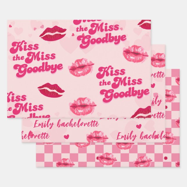 Küss die verpassen Goodbye Junggeselinnen-Abschied Geschenkpapier Set (Set)