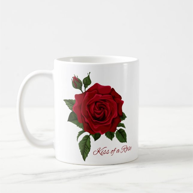 Kuss einer Rose Kaffeetasse (Links)