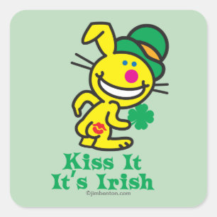 Kuss it quadratischer aufkleber