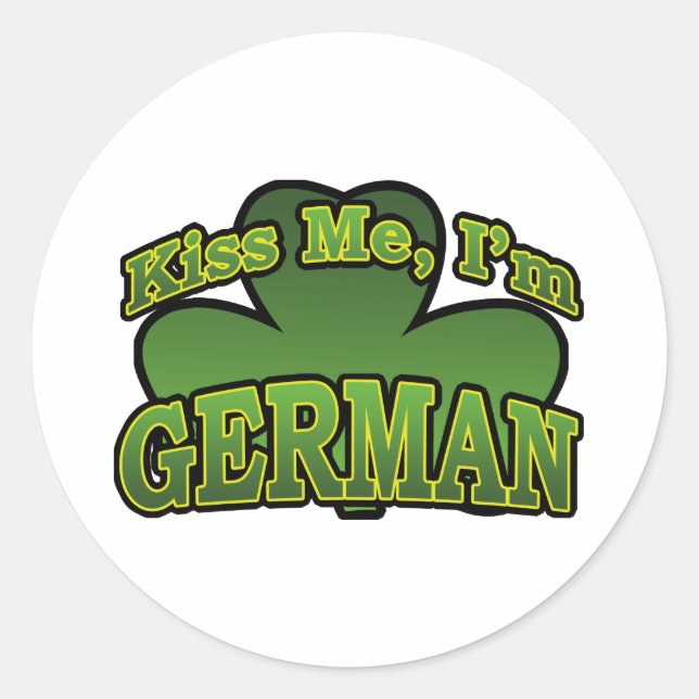 Küss Me Ich bin Deutscher Sticker (Vorderseite)