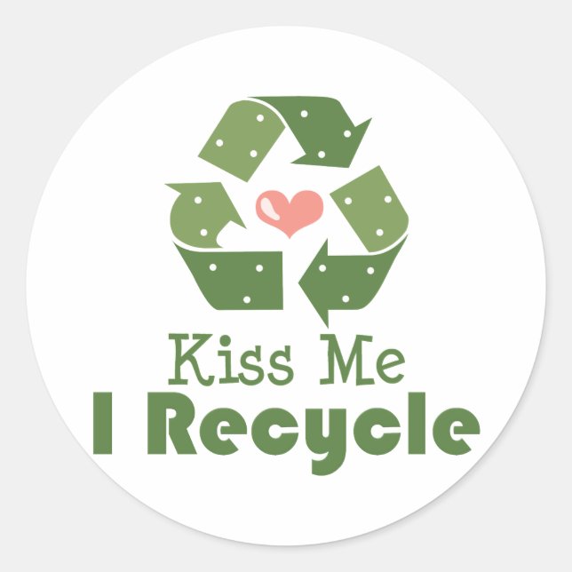 Küss Me Ich Recycelte Sticker (Vorderseite)