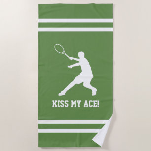 Küss mein Ass lustiges Strandtuch für Tennisspiele