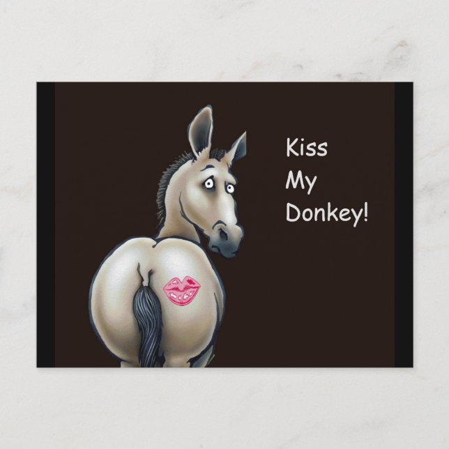 Küss meine Donkey-Postkarten Postkarte (Vorderseite)