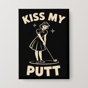 Küss meinen Putt Retro Vintage 1940 Golf Golfer Li Button