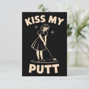 Küss meinen Putt Retro Vintage 1940 Golf Golfer Li Einladung