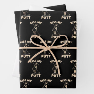 Küss meinen Putt Retro Vintage 1940 Golf Golfer Li Geschenkpapier Set