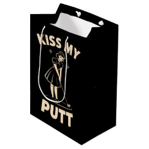 Küss meinen Putt Retro Vintage 1940 Golf Golfer Li Mittlere Geschenktüte