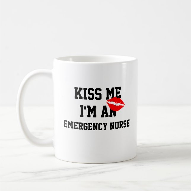 Kuss mich als Notfallkrankenkrankheit-Tasse Kaffeetasse (Links)
