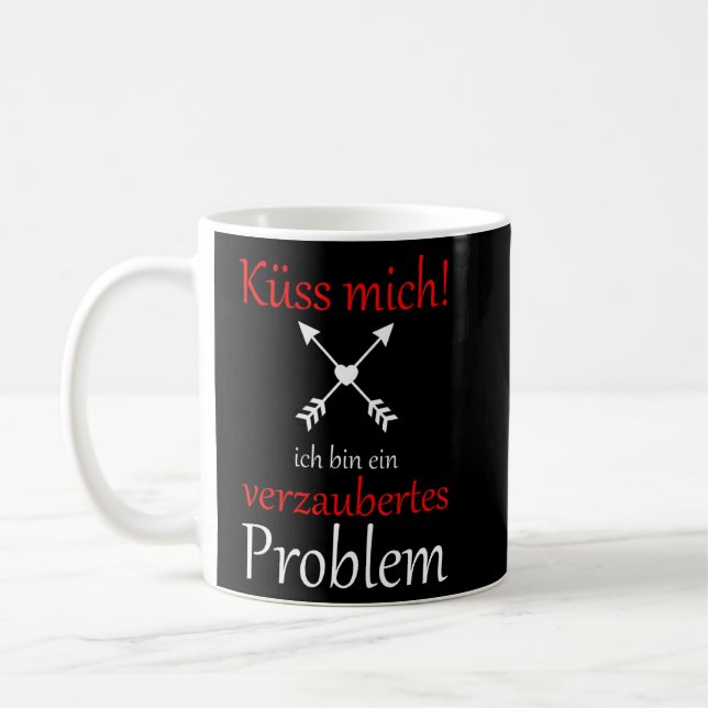 Küss Mich Bin Ein Zaubertes Problem Kaffeetasse (Links)