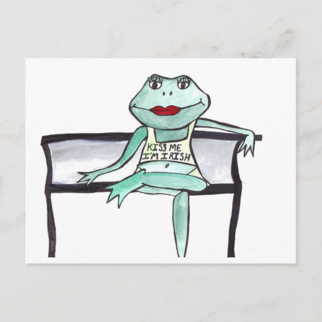"Küss mich, ich bin irisch" Frosch Postkarte (Vorderseite)