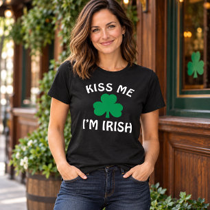 Küss mich, ich bin irisch Schwarzes St. Patricks T T-Shirt