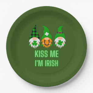 Küss mich, ich bin irisch St. Patrick's Day Gnom S Pappteller