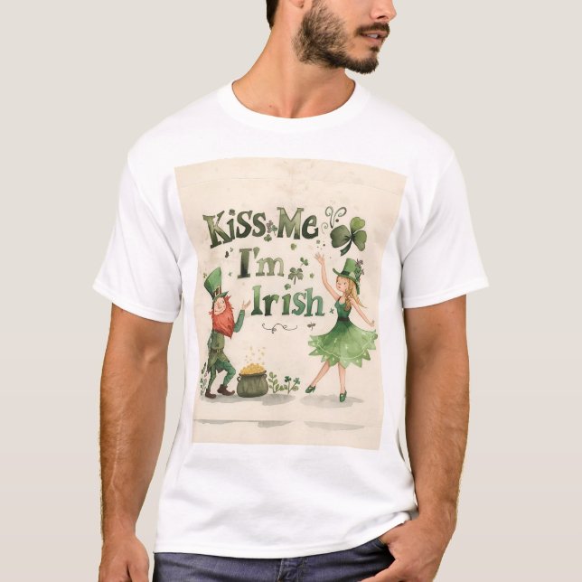 Küss mich, ich bin irisch T-Shirt (Vorderseite)
