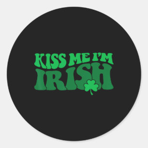 Küss mich, ich bin irischer Shamrock1 Runder Aufkleber