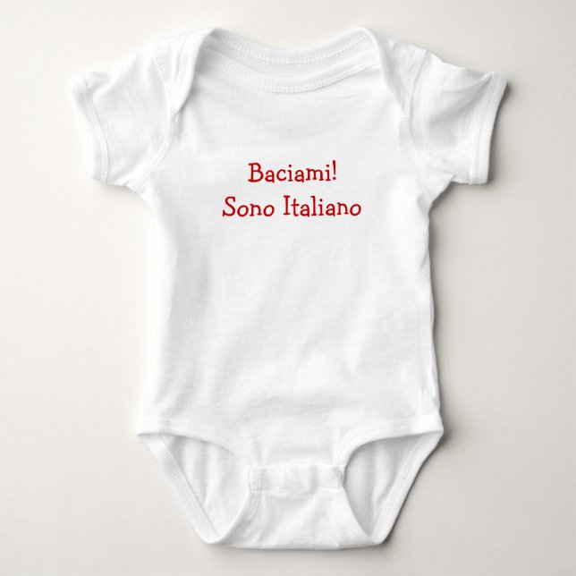 Küss mich! Ich bin Italiener (Junge) Baby Strampler (Vorderseite)