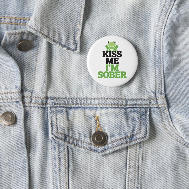 Küss mich, ich bin nüchtern mit Frosch für St. Pat Button (Beispiel)