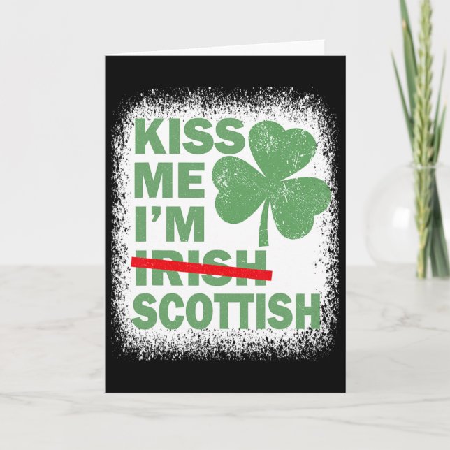 Küss mich, ich bin schottisch Lustiger St. Patrick Karte (Vorderseite)
