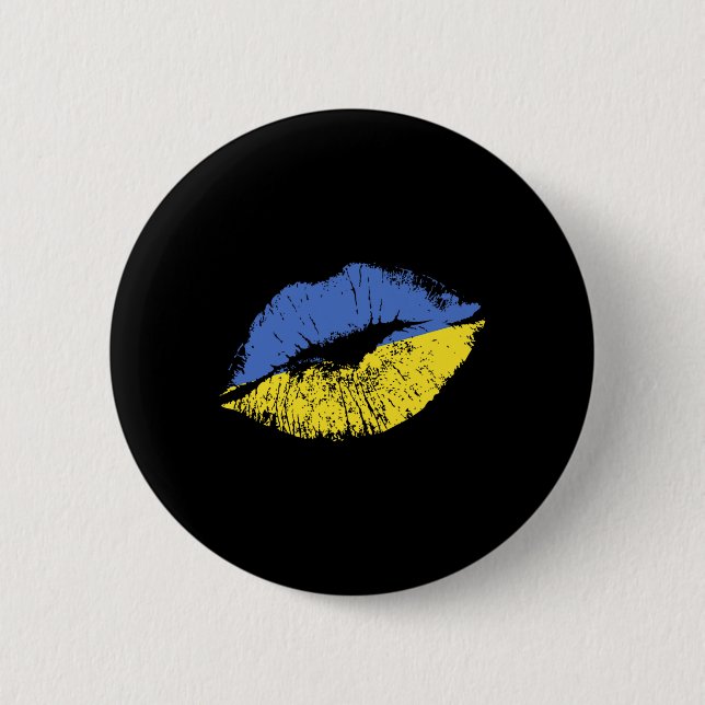 Küss mich, ich bin Ukrainer! Stolz Ukrainischer Va Button (Vorderseite)