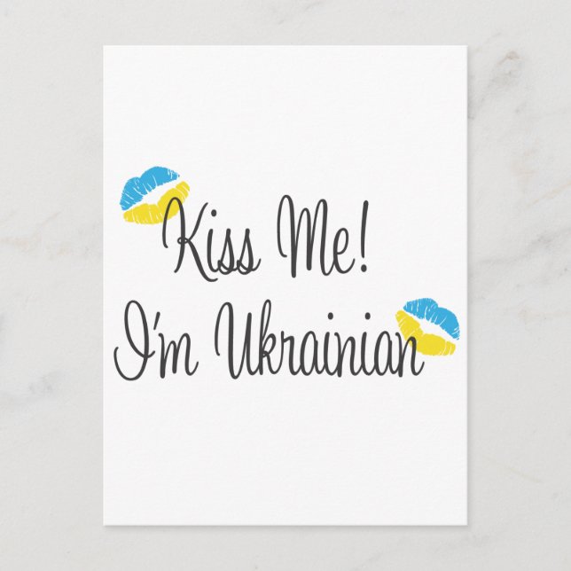 Küss mich! Ich bin Ukrainerin Postkarte (Vorderseite)