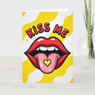 Küss Mich Lippen Art Pop Style Karte
