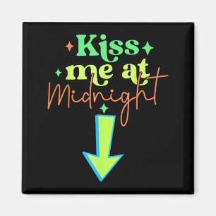 Küss mich lustige passende Paare Mitternacht Magnet