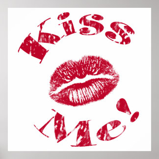 Küss mich! Rote Lippen Poster