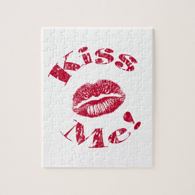 Küss mich! Rote Lippen Puzzle (Vertikal)