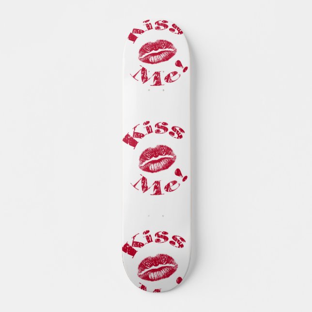 Küss mich! Rote Lippen Skateboard (Vorne)