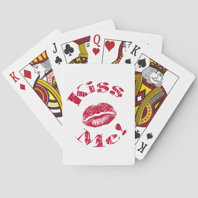 Küss mich! Rote Lippen Spielkarten (Rückseite)