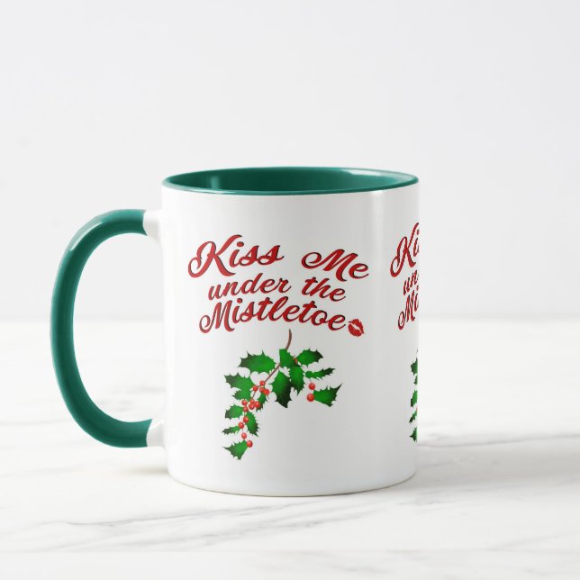 Küss mich unter der Mistletoe-Tasse Tasse (Links)