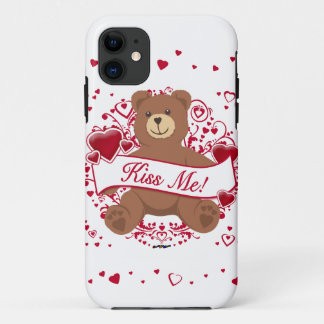 Küss mich! Valentinstag Teddybär Case-Mate iPhone Hülle