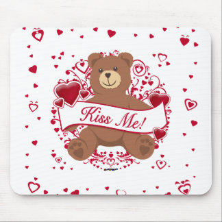 Küss mich! Valentinstag Teddybär Mousepad